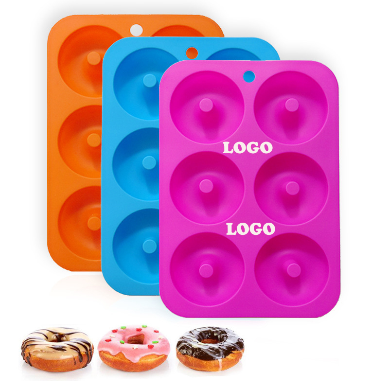 Non-Stick Silicone Donut Mold for 6 Donuts 2.95 Inch 10