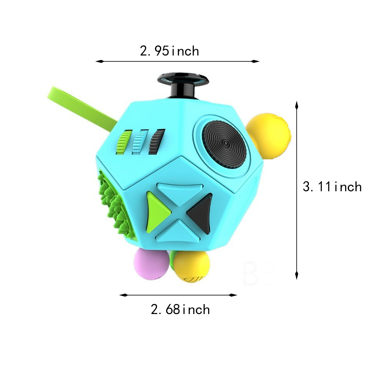 12 sides dodecagon anxiety stress reliever fidget toy cube 6
