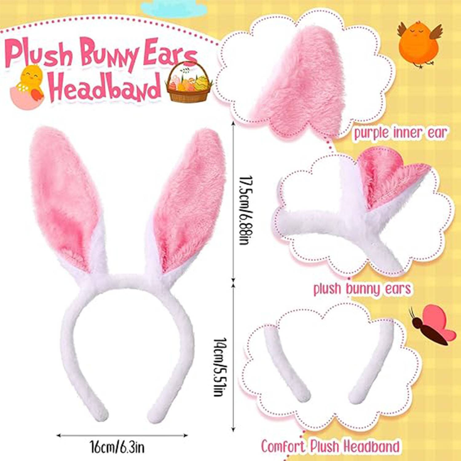 Christmas Plush Rabbit Ears Headband 3