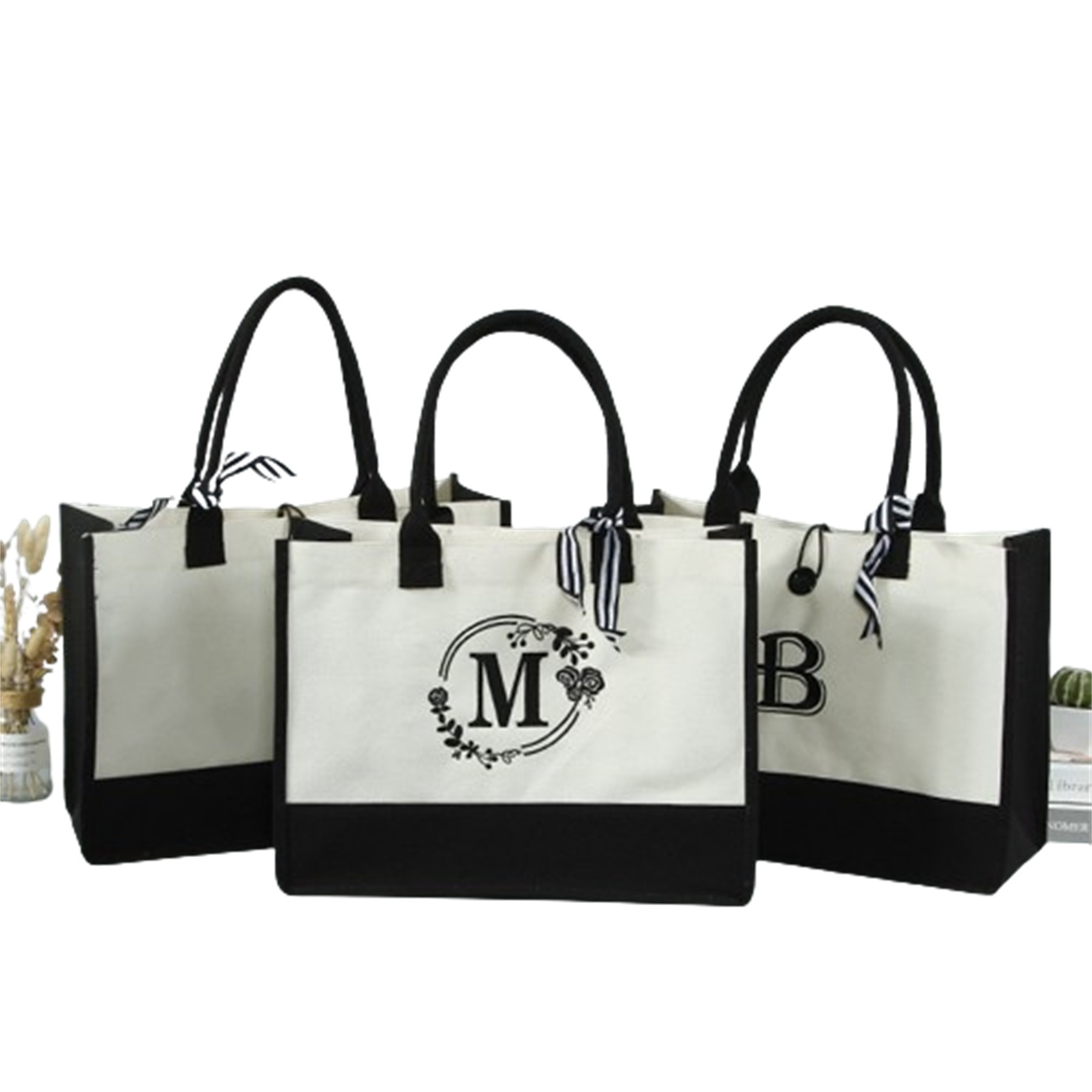 Canvas Tote Shopping Bags, custom tote bag with logo imprint 2