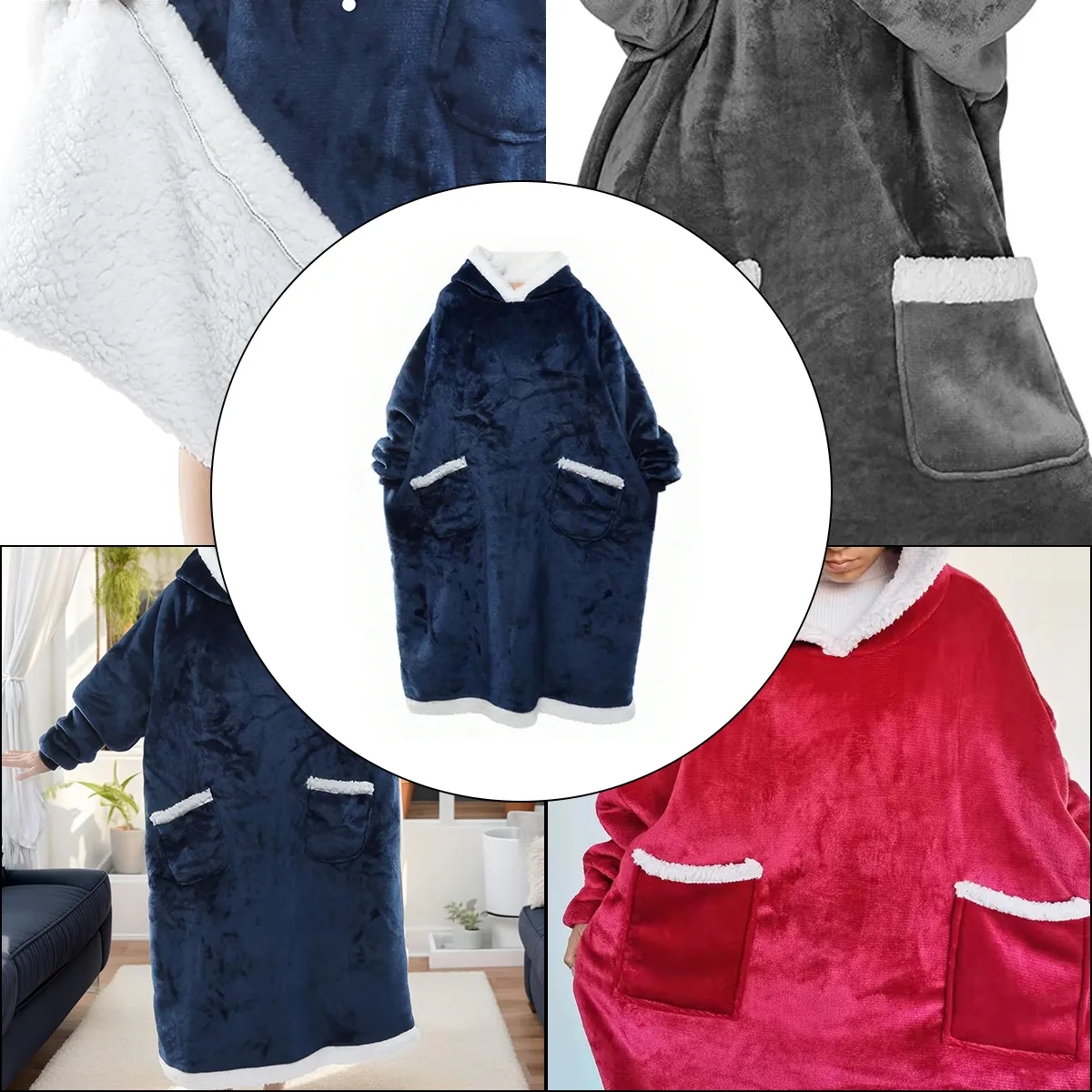 Oversized Wearable Blanket Hoodie, custom hoodie or sweatshirt with logo imprint 2