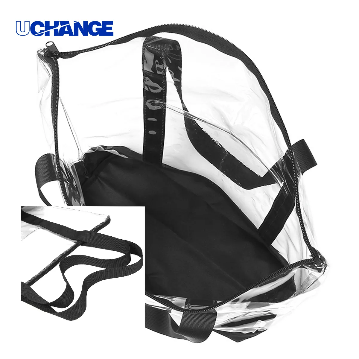 Clear Stadium Tote With Zipper And Shoulder Straps 5