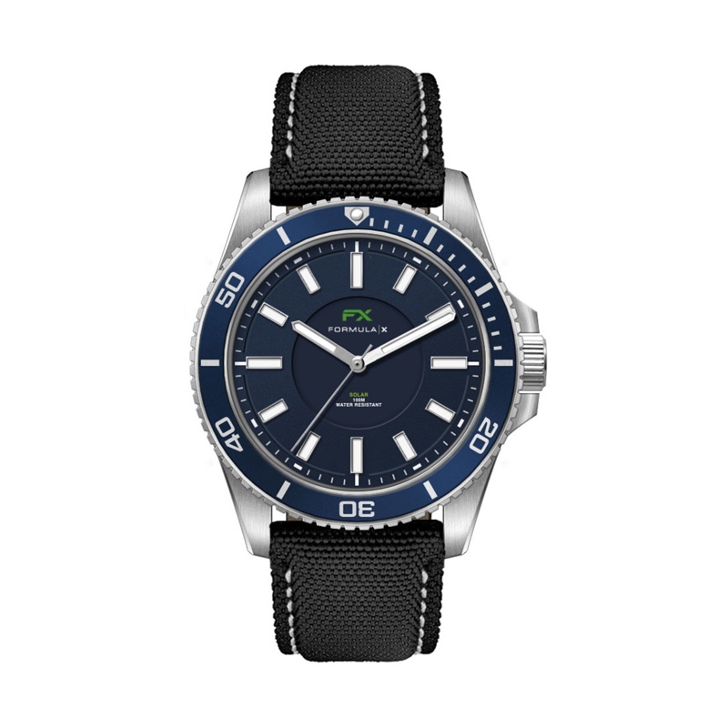 42.5MM, SS, SILVER CASE, BL BEZEL,  3-HAND "SOLAR" MVT