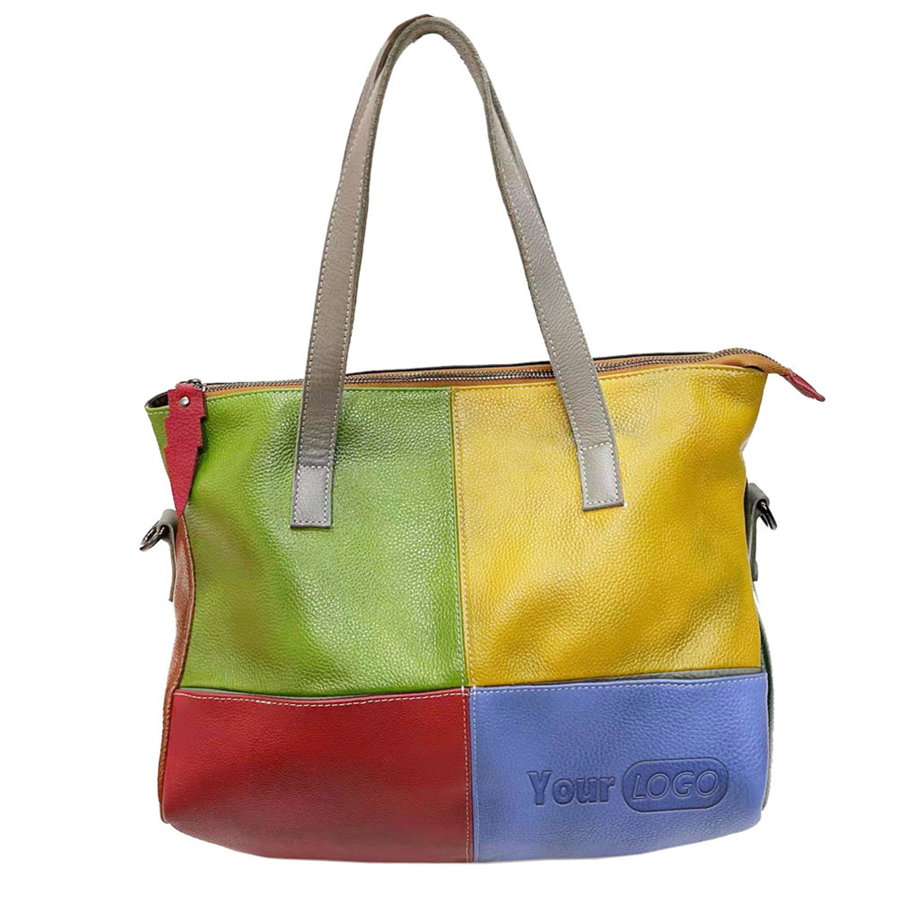 Genuine Leather Vintage contrasting tote cross-body bag 3