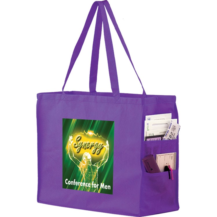 Non-woven Shoulder Tote with Side Pockets 7