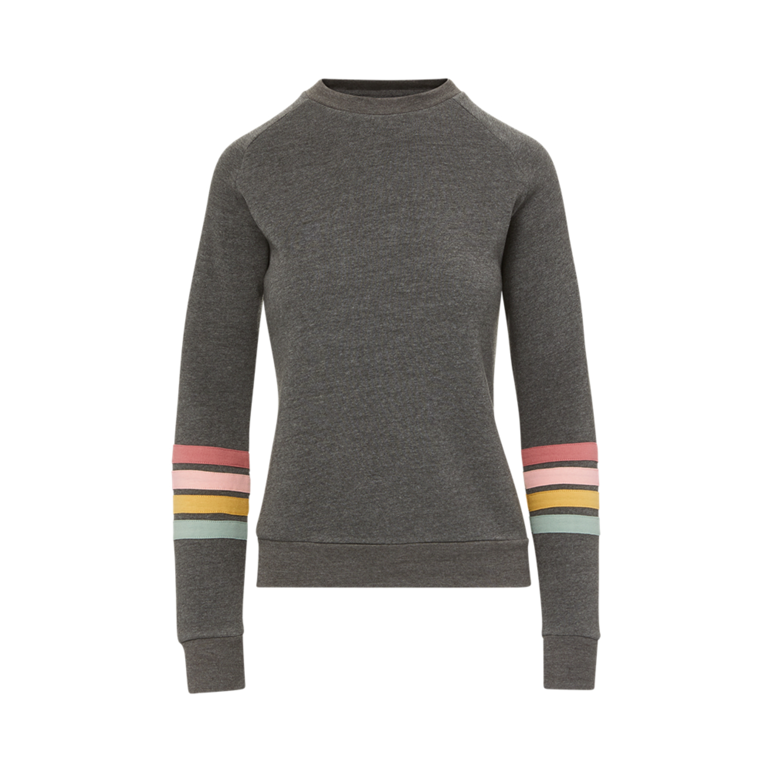 Allana Women's Stripe Long Sleeve Fleece Crewneck 8
