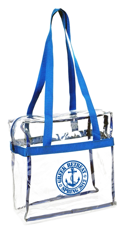 12" x 12" x 6" Clear Zipper Tote with Handles 10