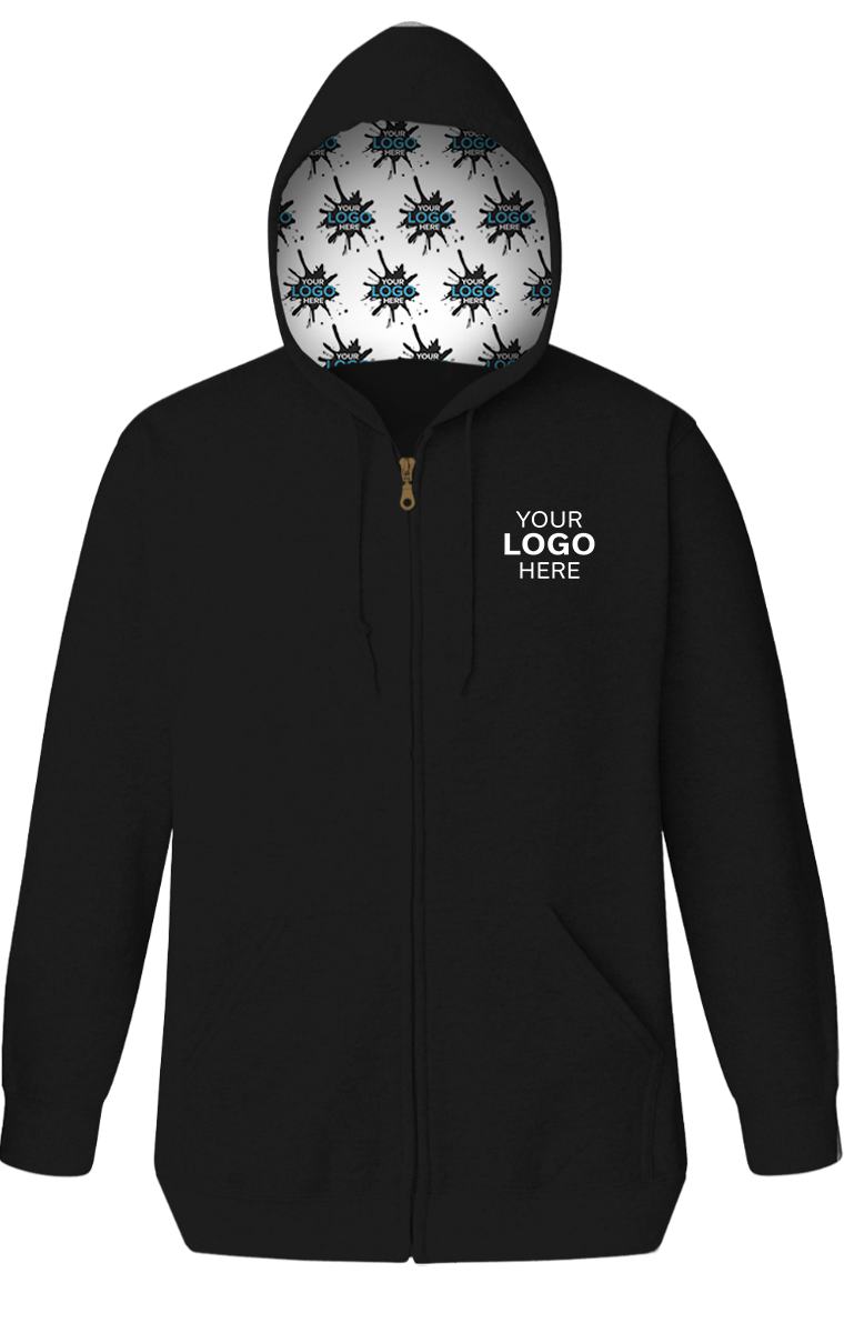 Your Logo Here Adult Fleece Zip Front Hoodie 8