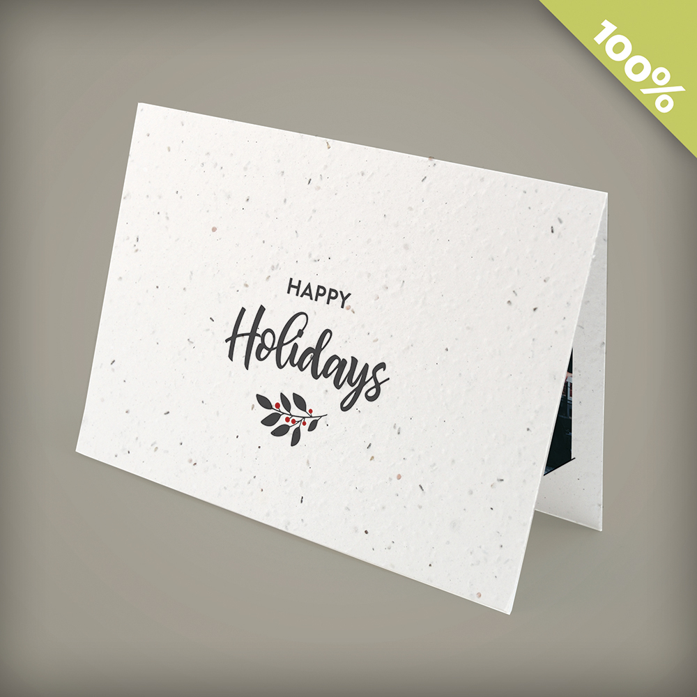 Classic Twig Business Holiday Cards With Photo in Slots 1