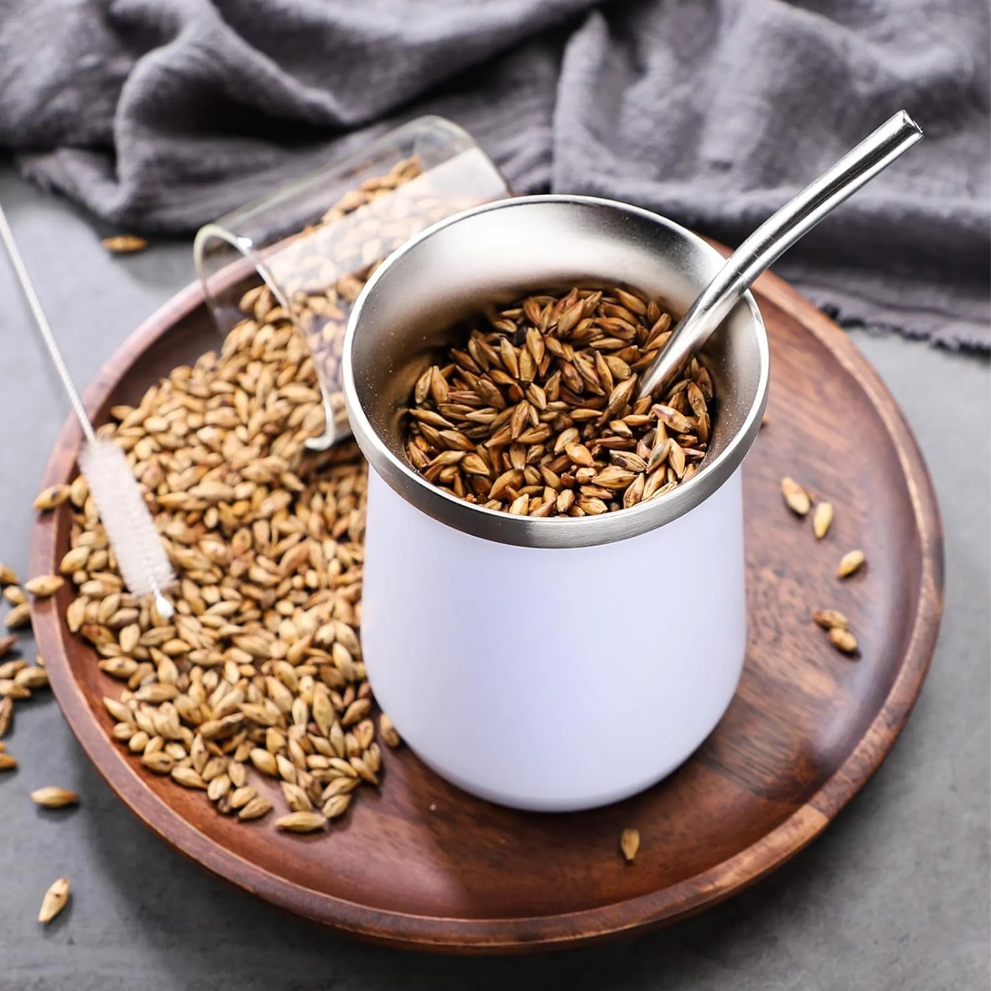 6oz Mate Tea Stainless Steel Cup With Straw 4