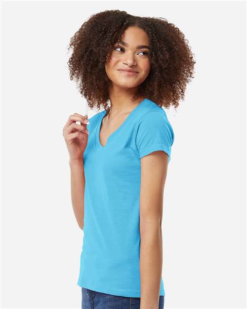 Women's Fine Jersey V-Neck T-Shirt - 214 4