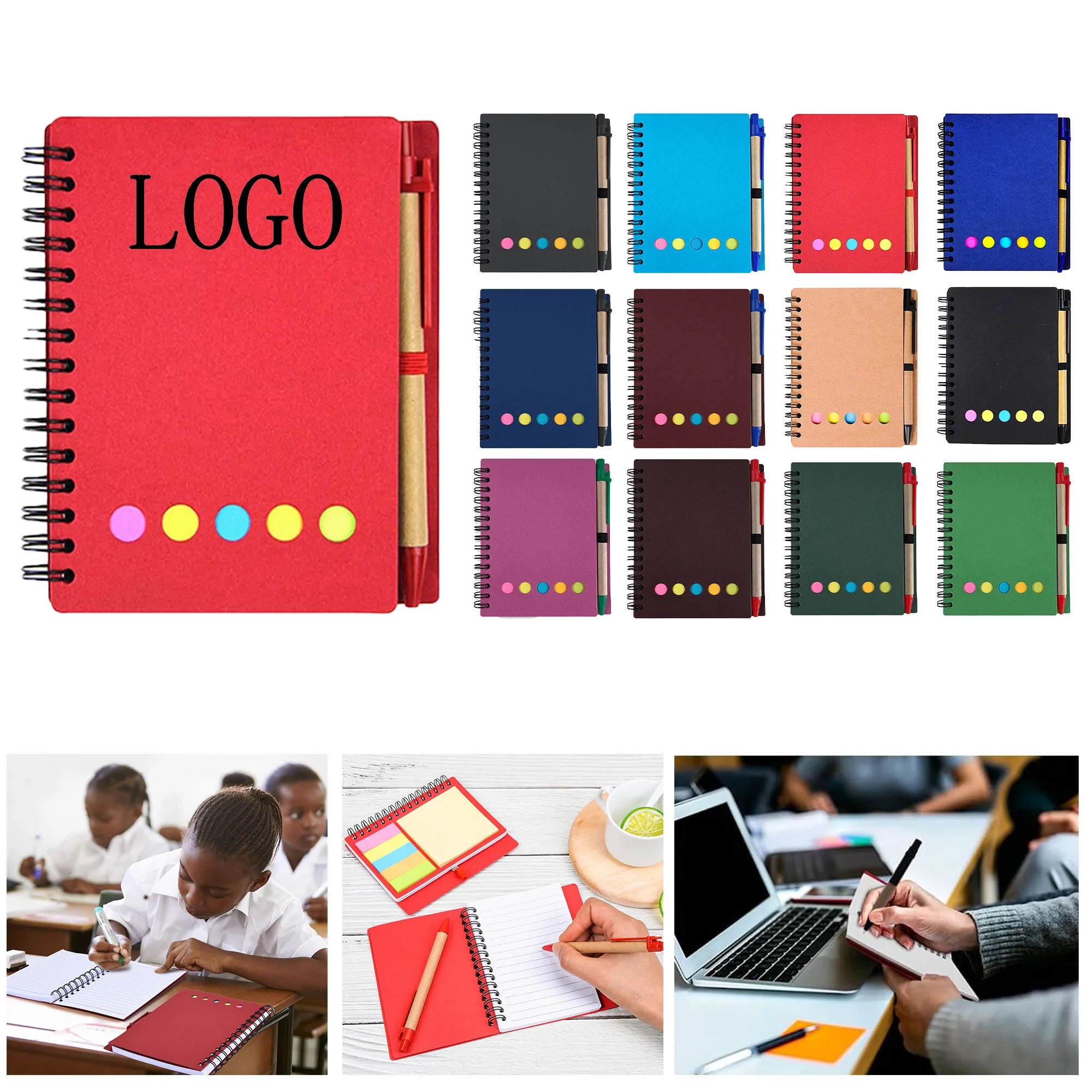 Spiral Notebook with Sticky Notes 2