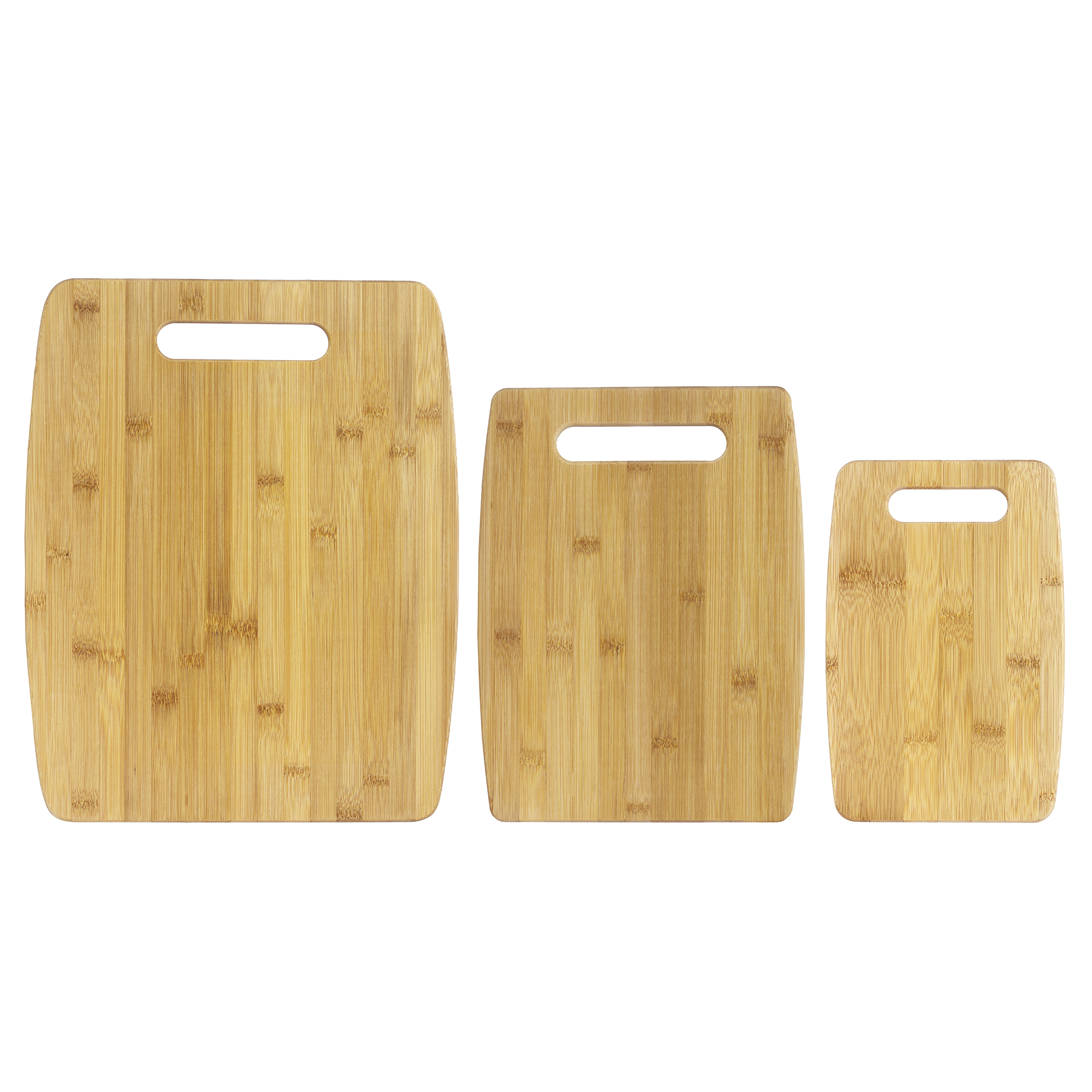 3-Piece Bamboo Cutting Board Set, 15" x 12", 12" x 9" and 9" x 6" 2
