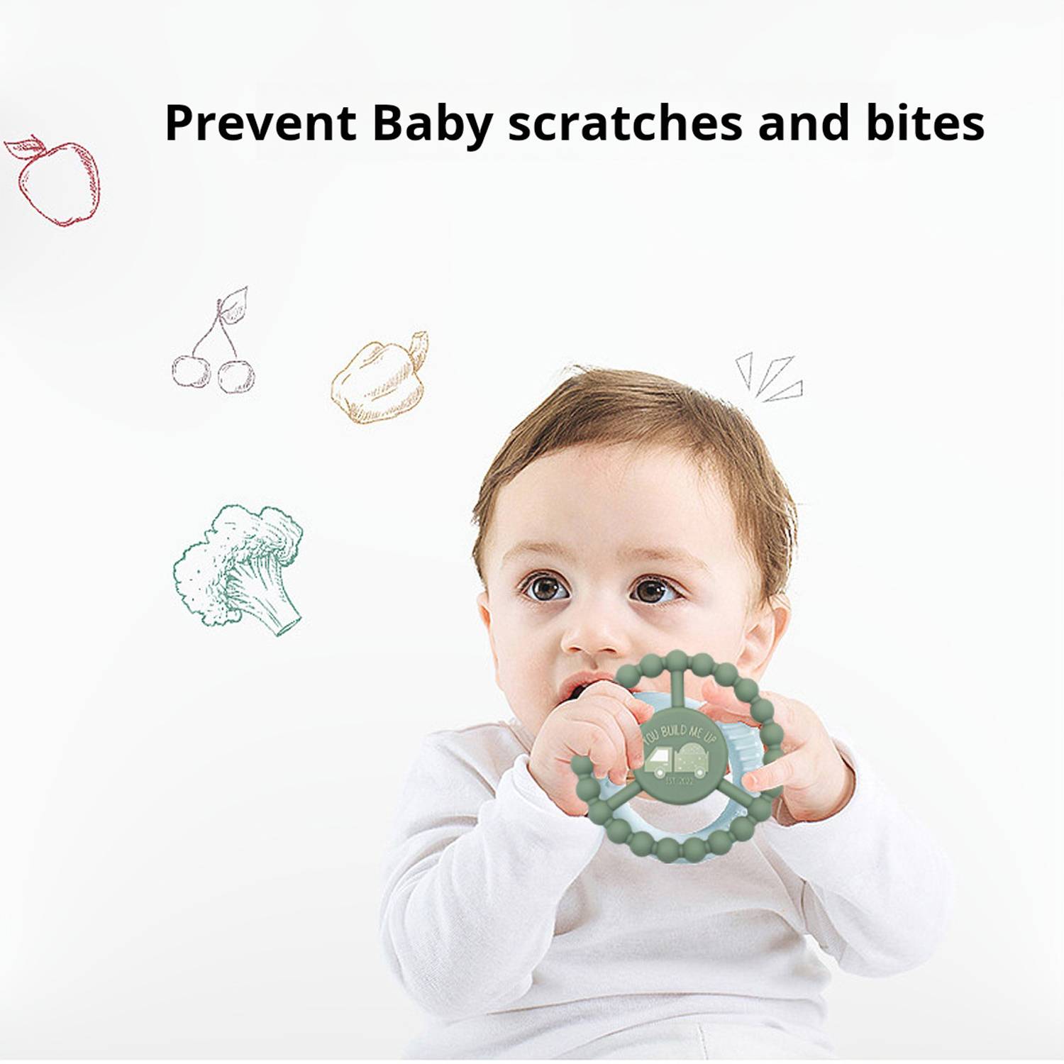 Food-Grade Silicone Teething Ring For Infants In Eruption 4