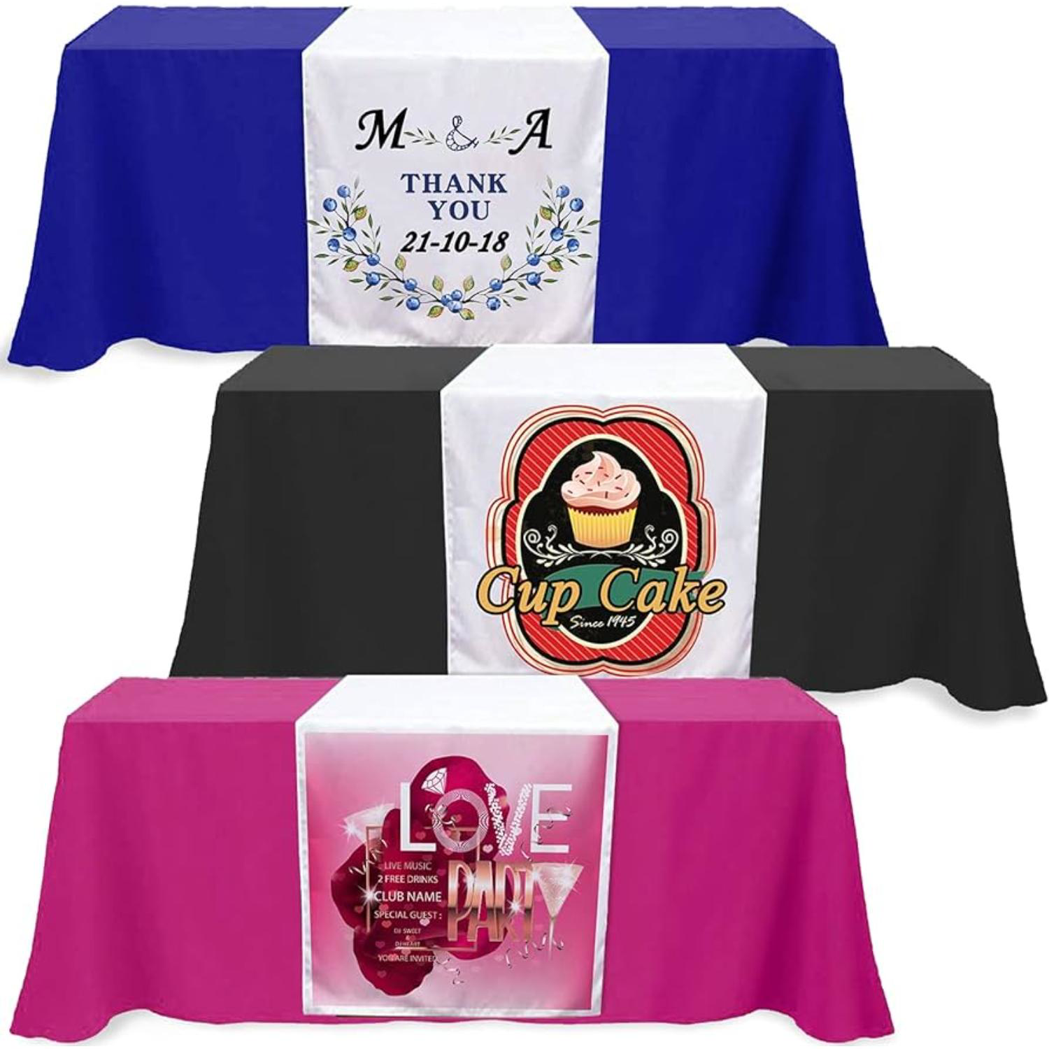 Custom 32"Wide Dye Sublimated Satin Table Runner 3