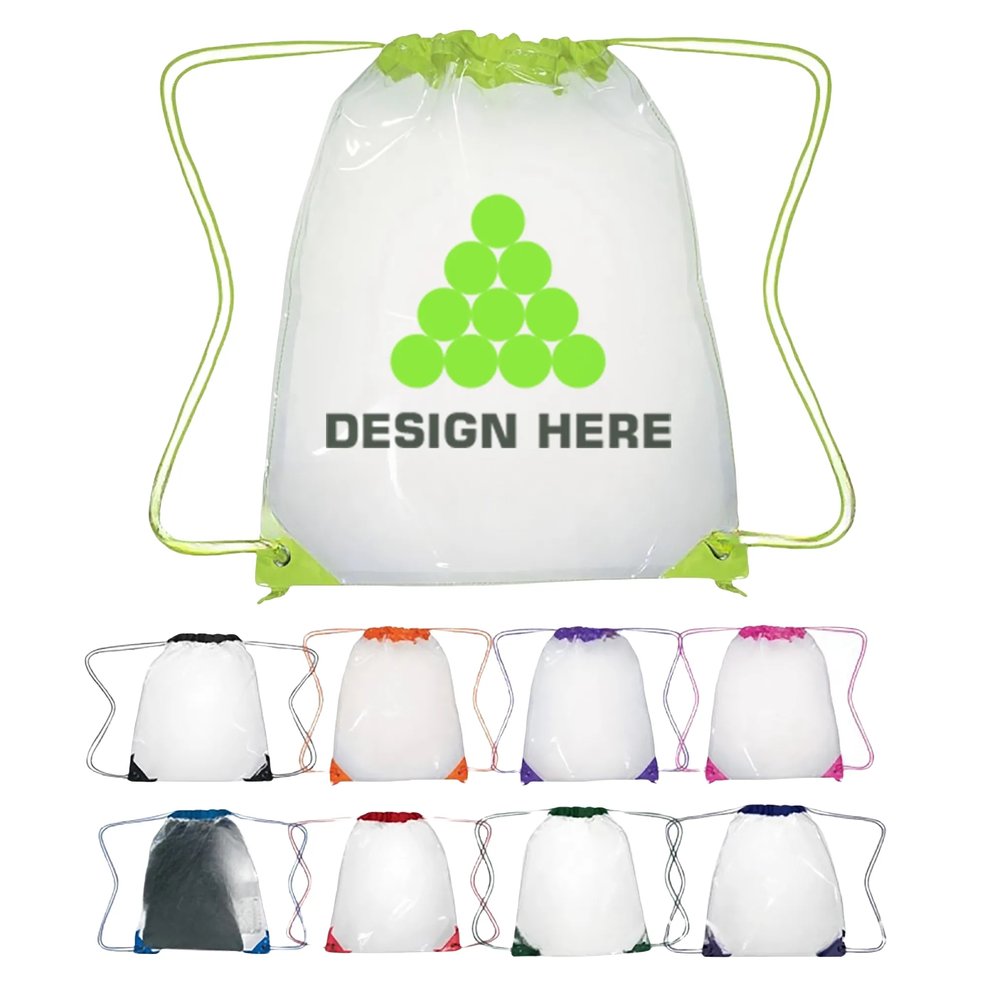 12 x 12 Inch PVC Drawstring Backpack