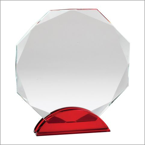 8" Octagon Double Arc On Red Glass Base 2