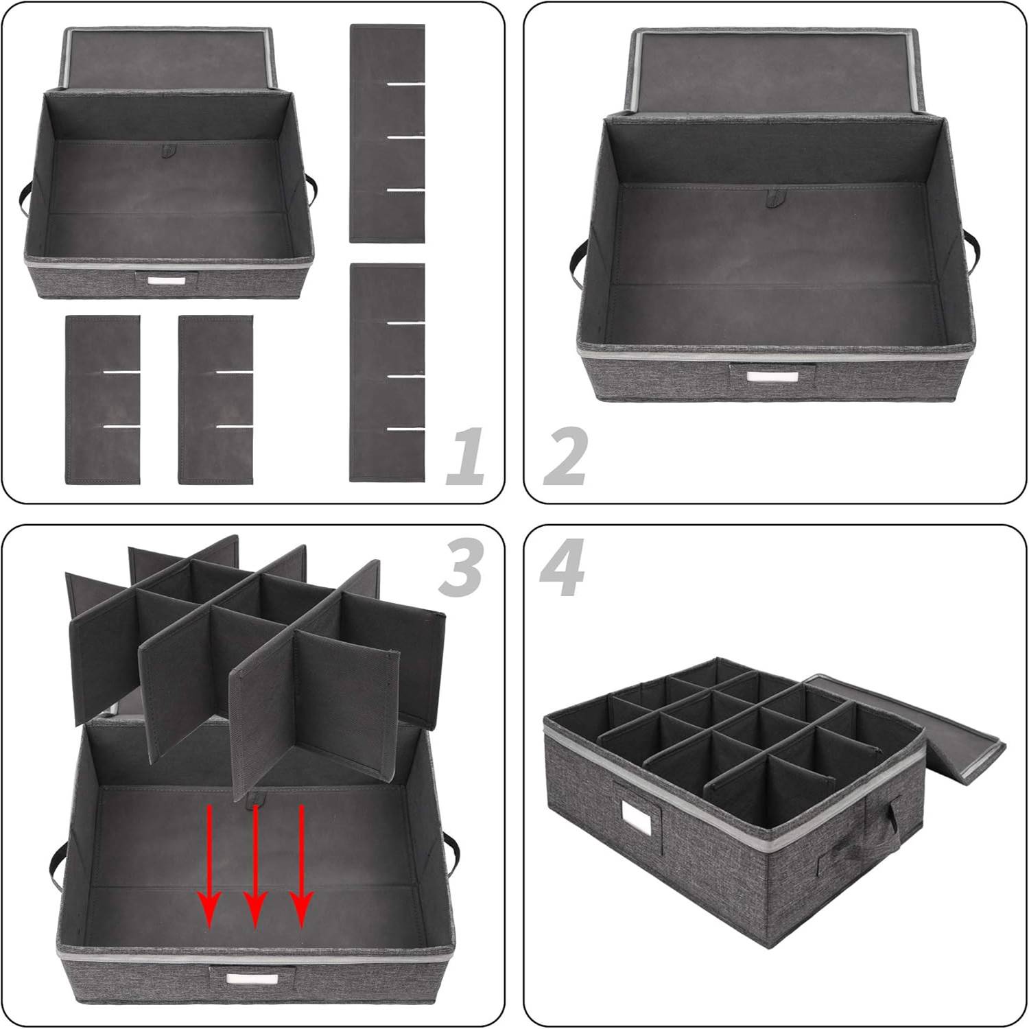 Foldable Oxford Cup Storage Box w/ Handles 4