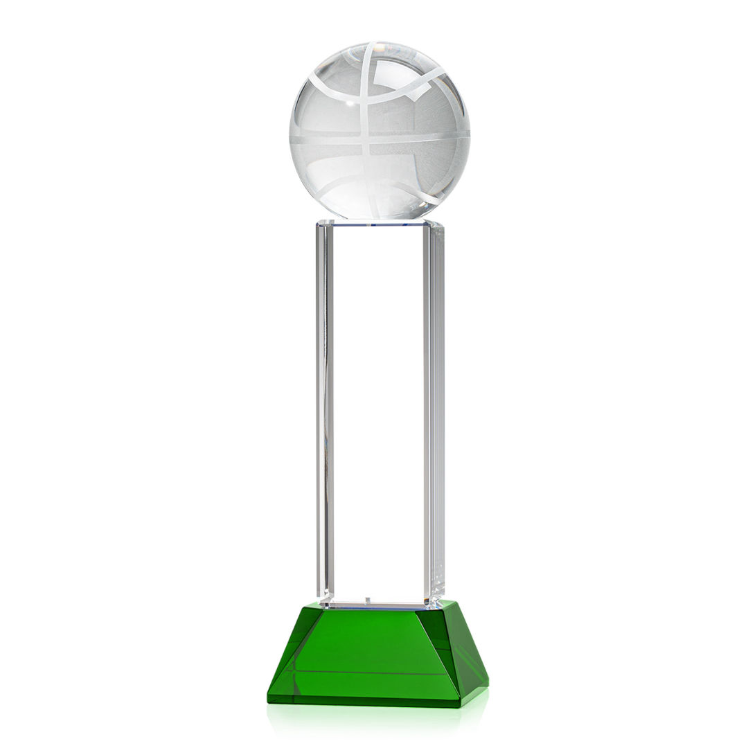 Basketball Award on Stowe Base - Green 14