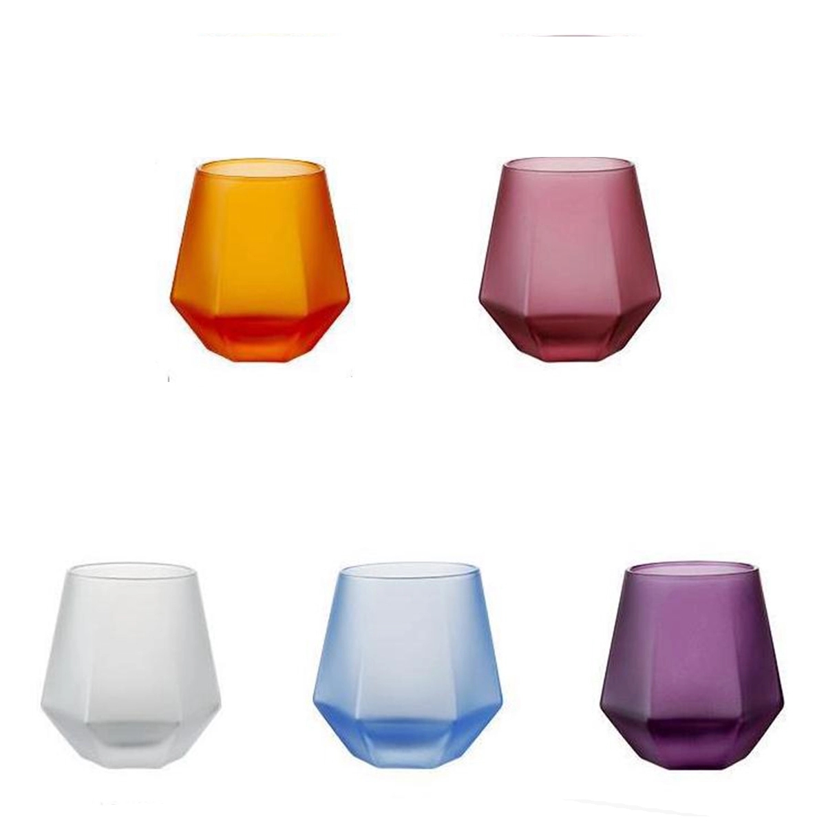 11 Oz Frosted Diamond Shaped Whiskey Glass 2