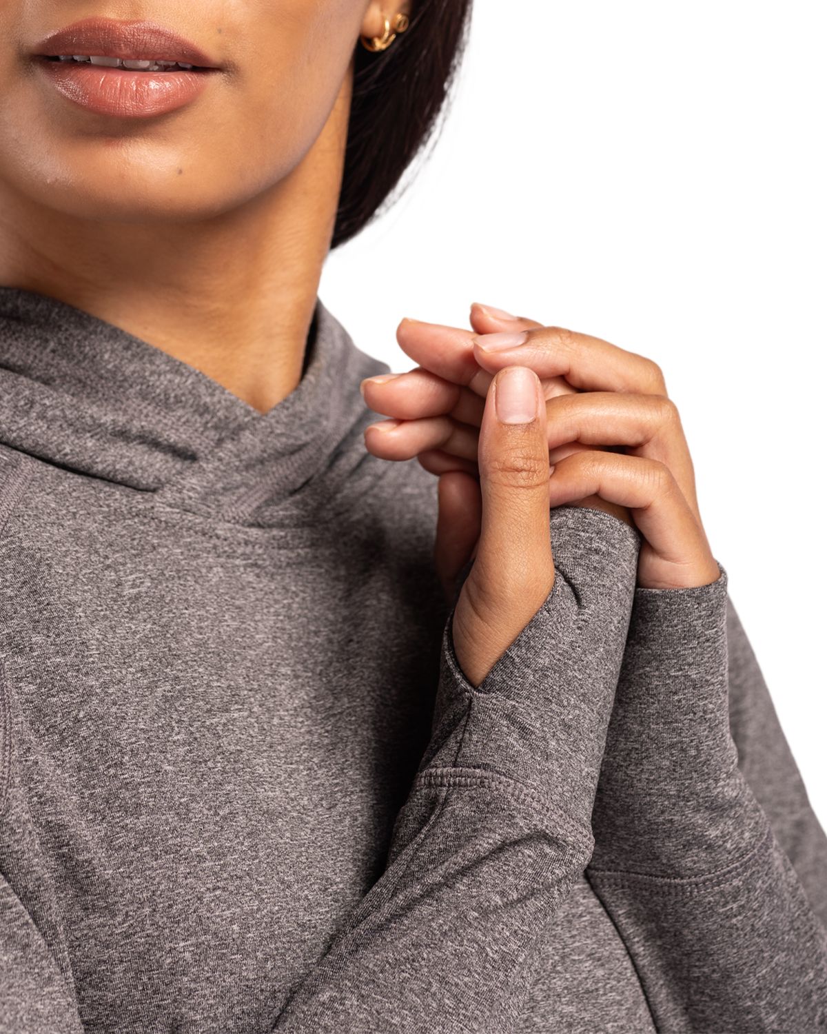 Adapt Knit Recycled Womens Heathered Hooded Pullover