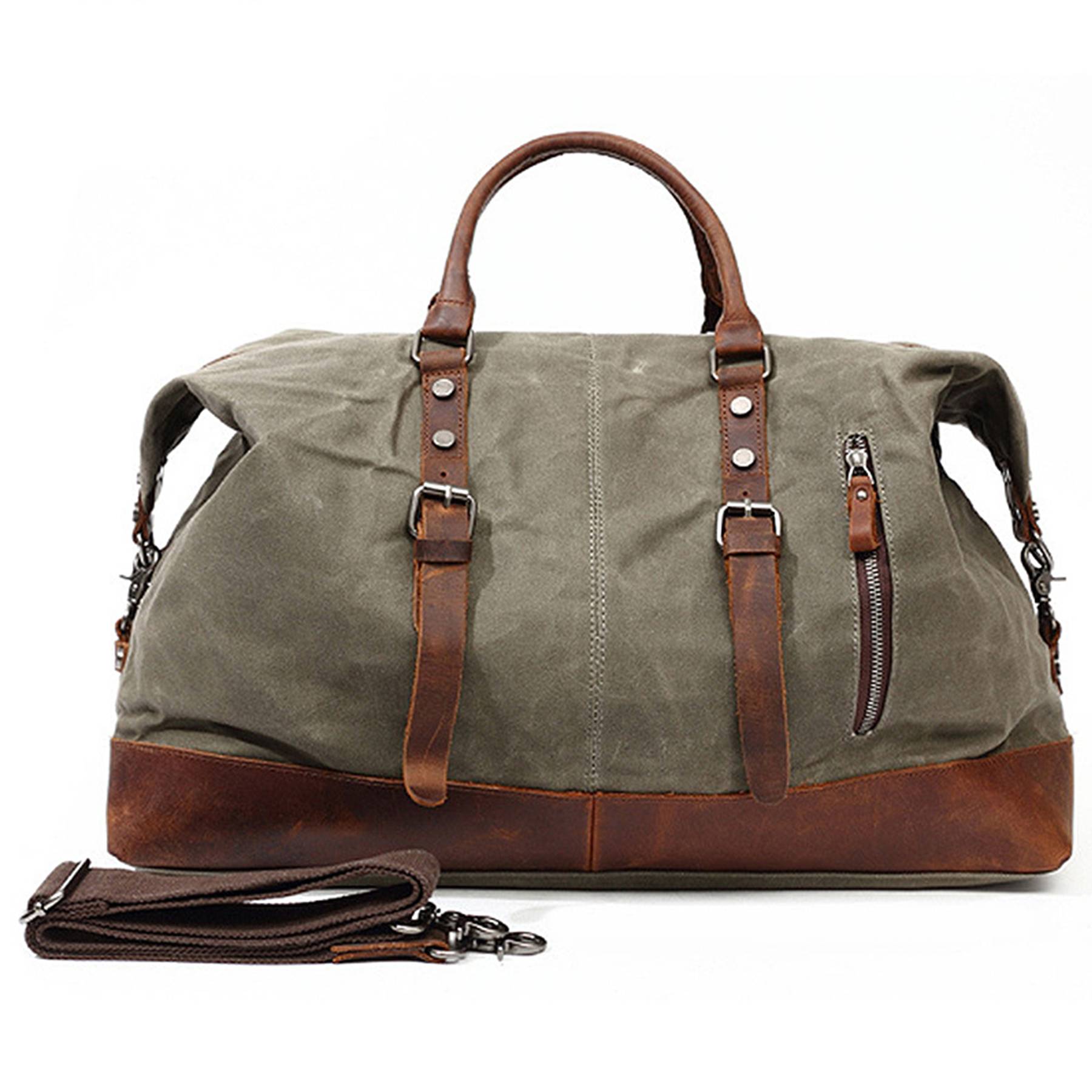 Canvas Waxed Vintage Wear resistant Storage Duffel Bag 3