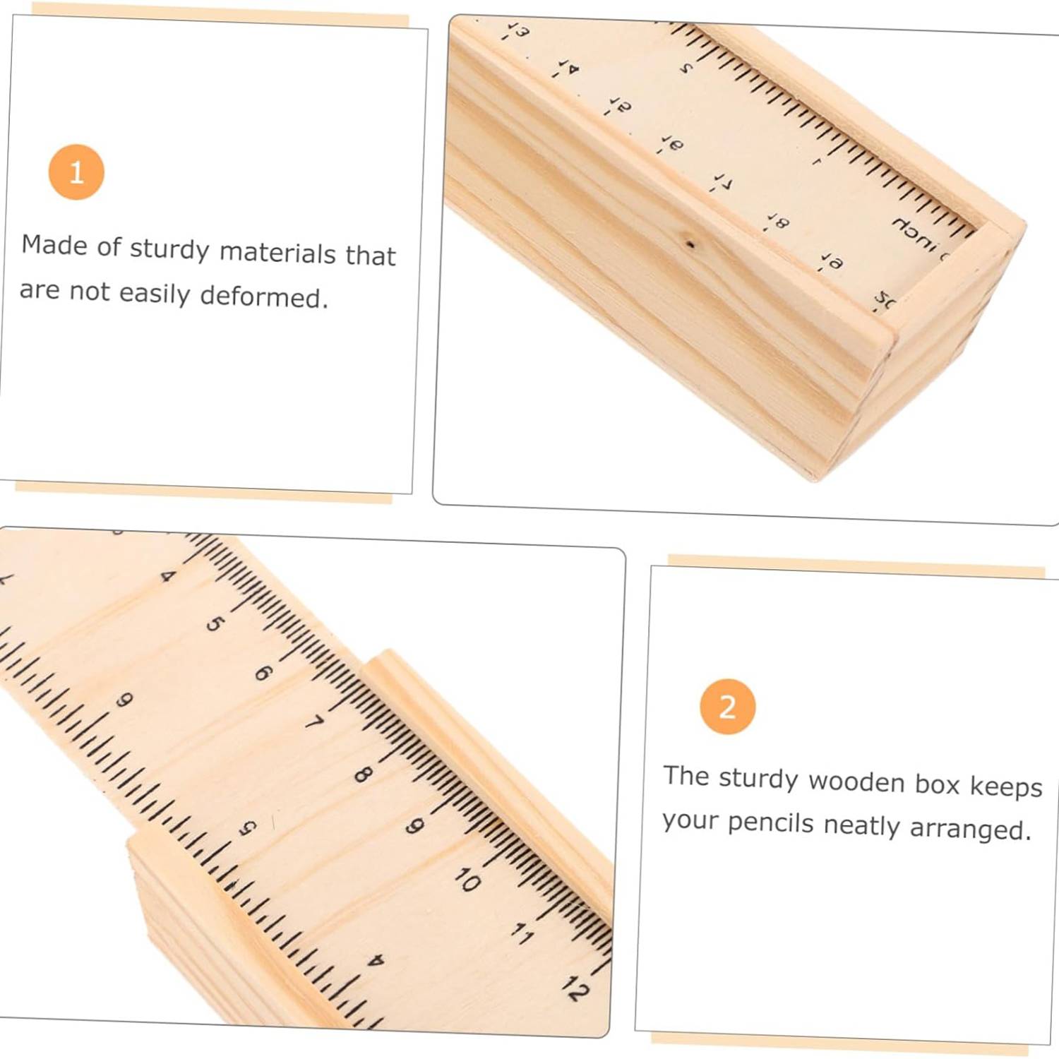 Wooden Pencil Box w/ Ruler 5