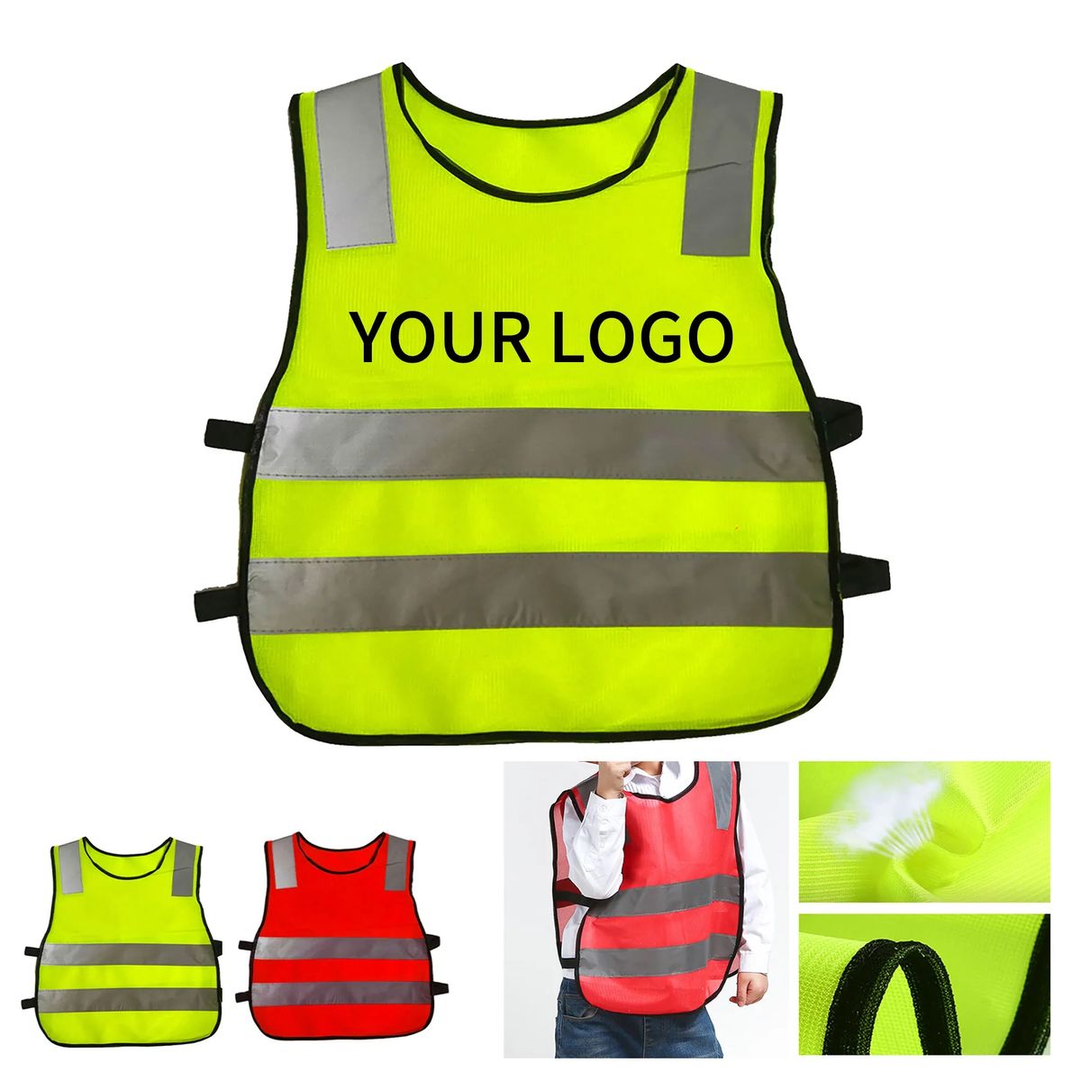 Children Polyester Vest with Reflective Strips 1