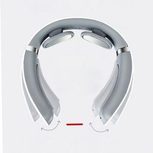 White Rechargeable Electric Neck Massager With Magnetic Electrode Pads 6