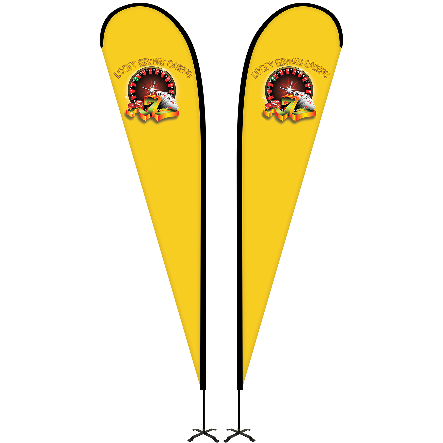 12' Portable Double Sided Teardrop Kit with Cross Base 6