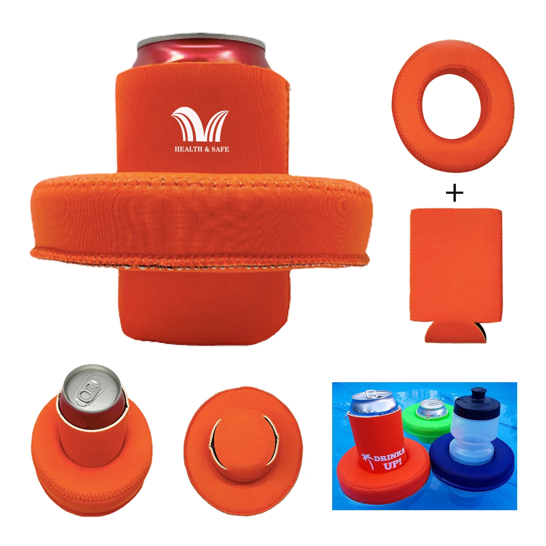 Neoprene Floating Drink Holder w/ Can Sleeves 2
