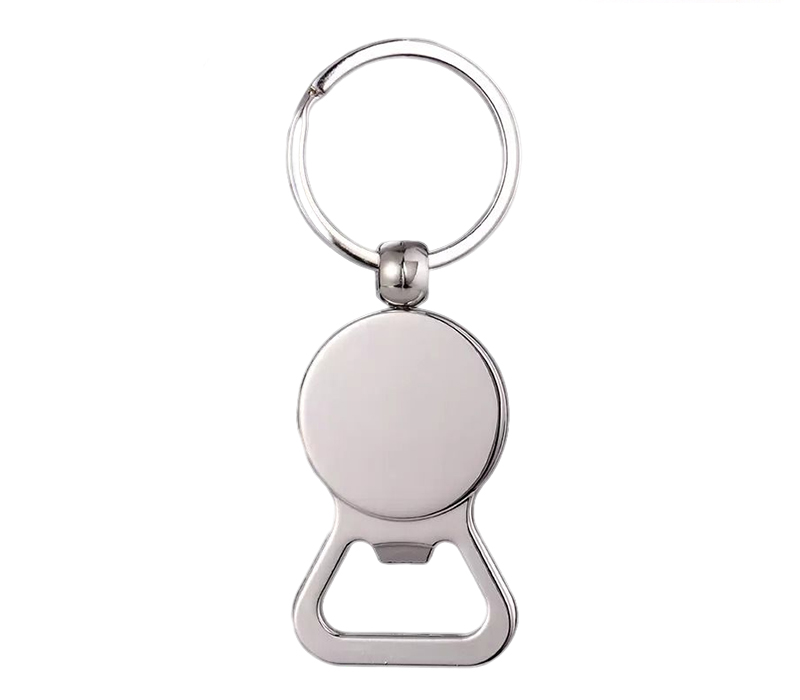 Silver Zinc Bottle Opener Keychain 3