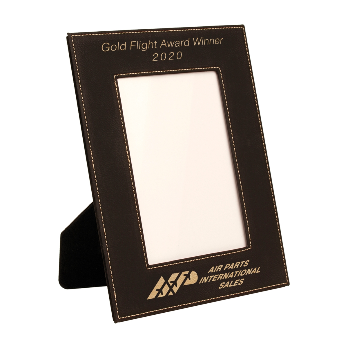 Laser Engraved Leatherette Picture Frame (Holds 5"x7" Photo)