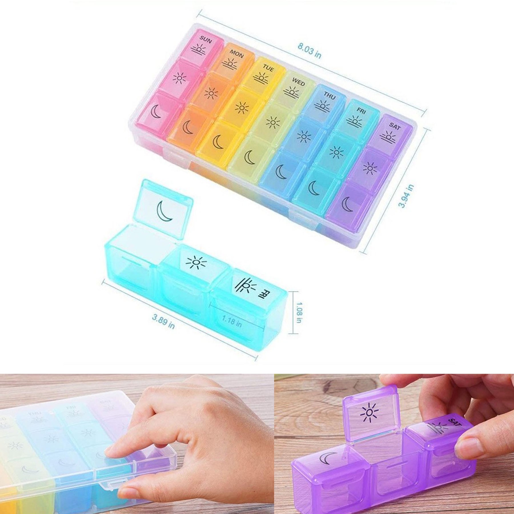 7-day Rainbow Travel Pill Box 2