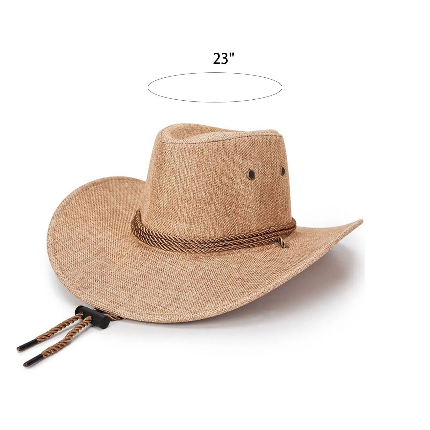 Twill Fedora Hat With Rope Band 8