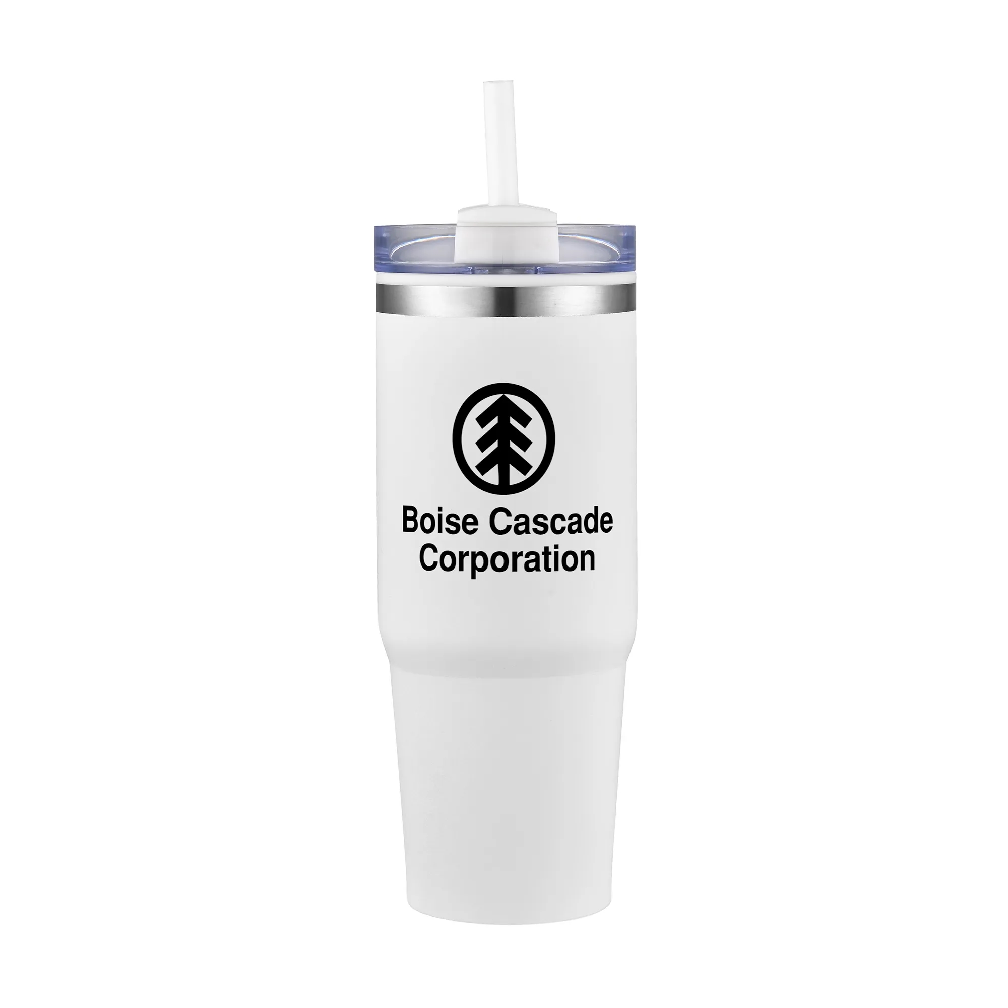 30oz. Dual Wall Stainless Steel & PP Tumbler with Clear Lid 3