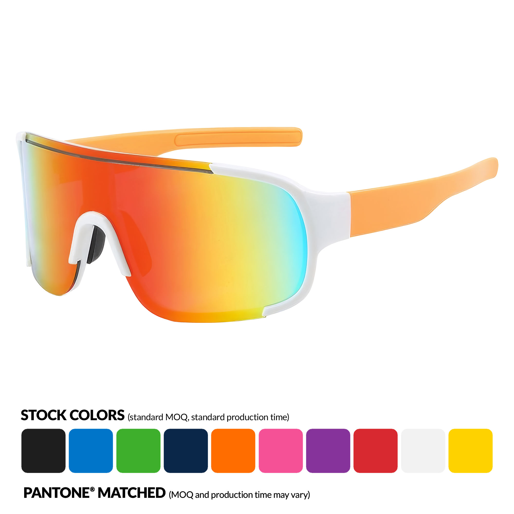 Sport Viper Mirror Sunglasses w/ 1 Color Temple Imprint 3