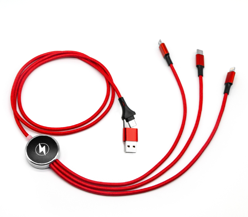 6-in-1 LED Light Up Logo USB Charging Cable 6