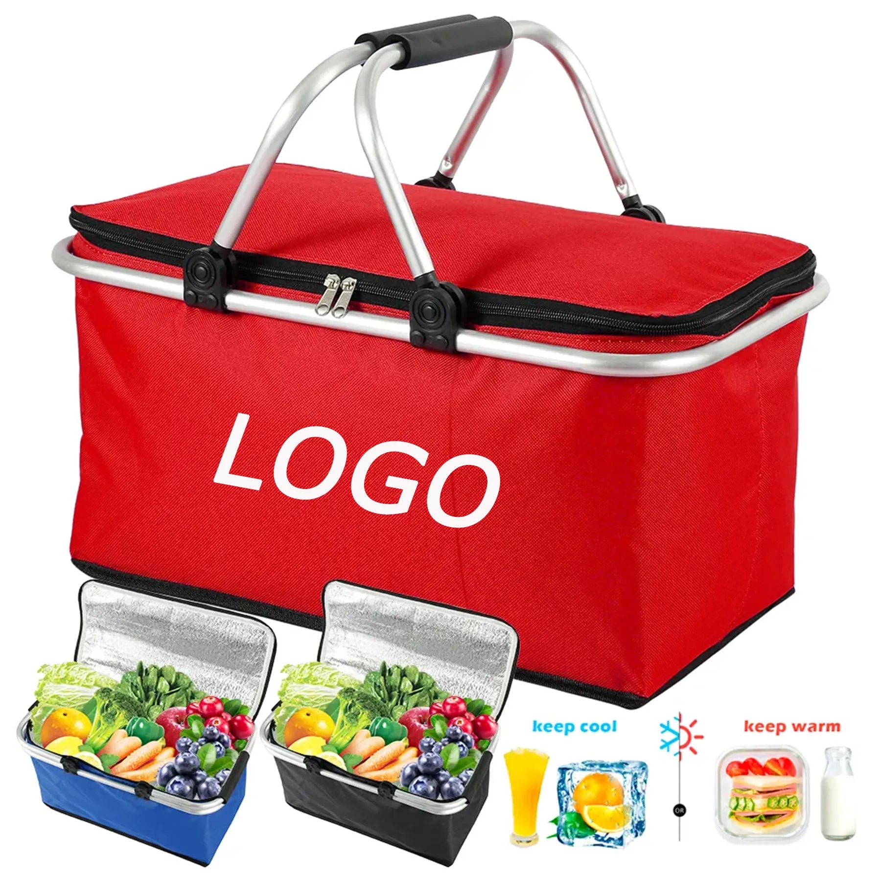 Muti-function Large Foldable Storage Cooler Insulated Bag 5