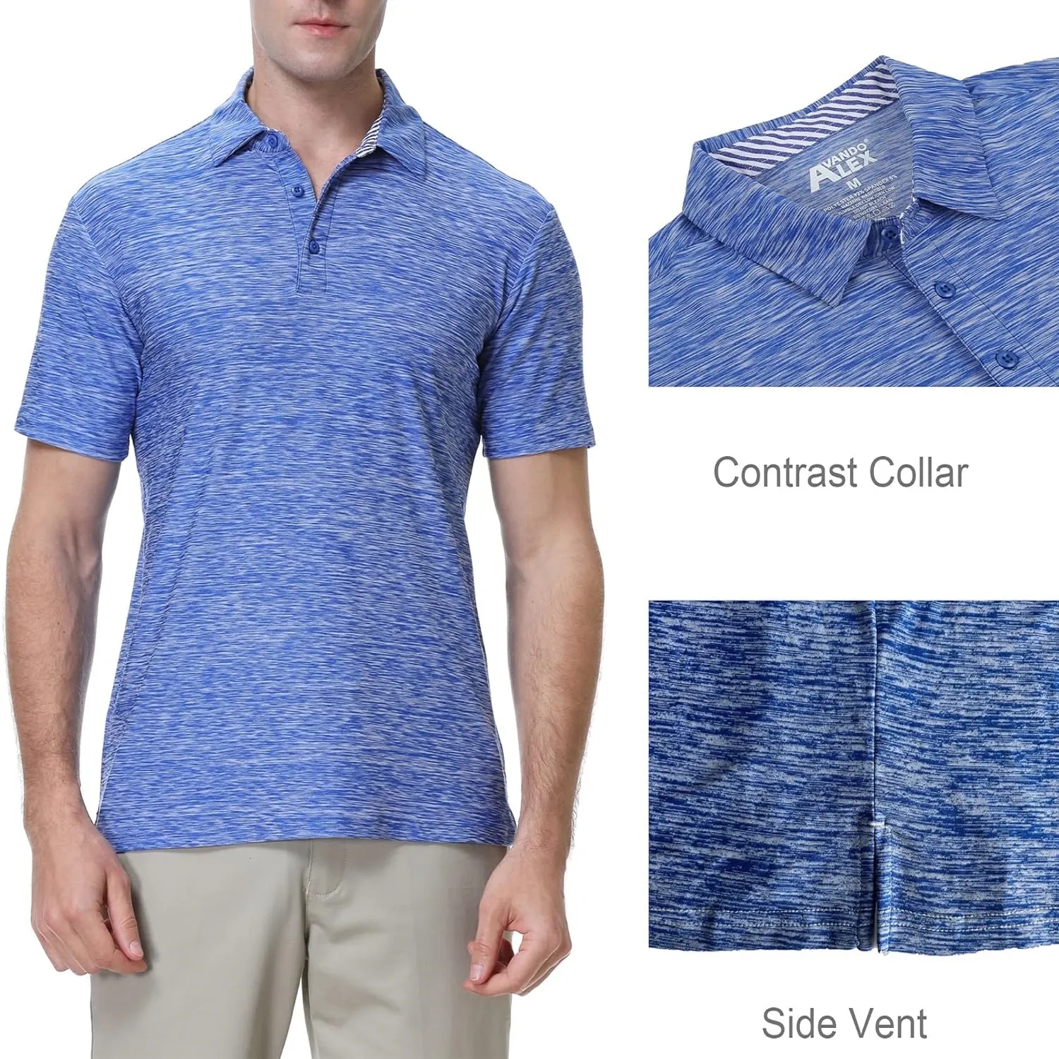 Moisture Wicking Quick-Dry Short Sleeve Casual Polo Shirts 12