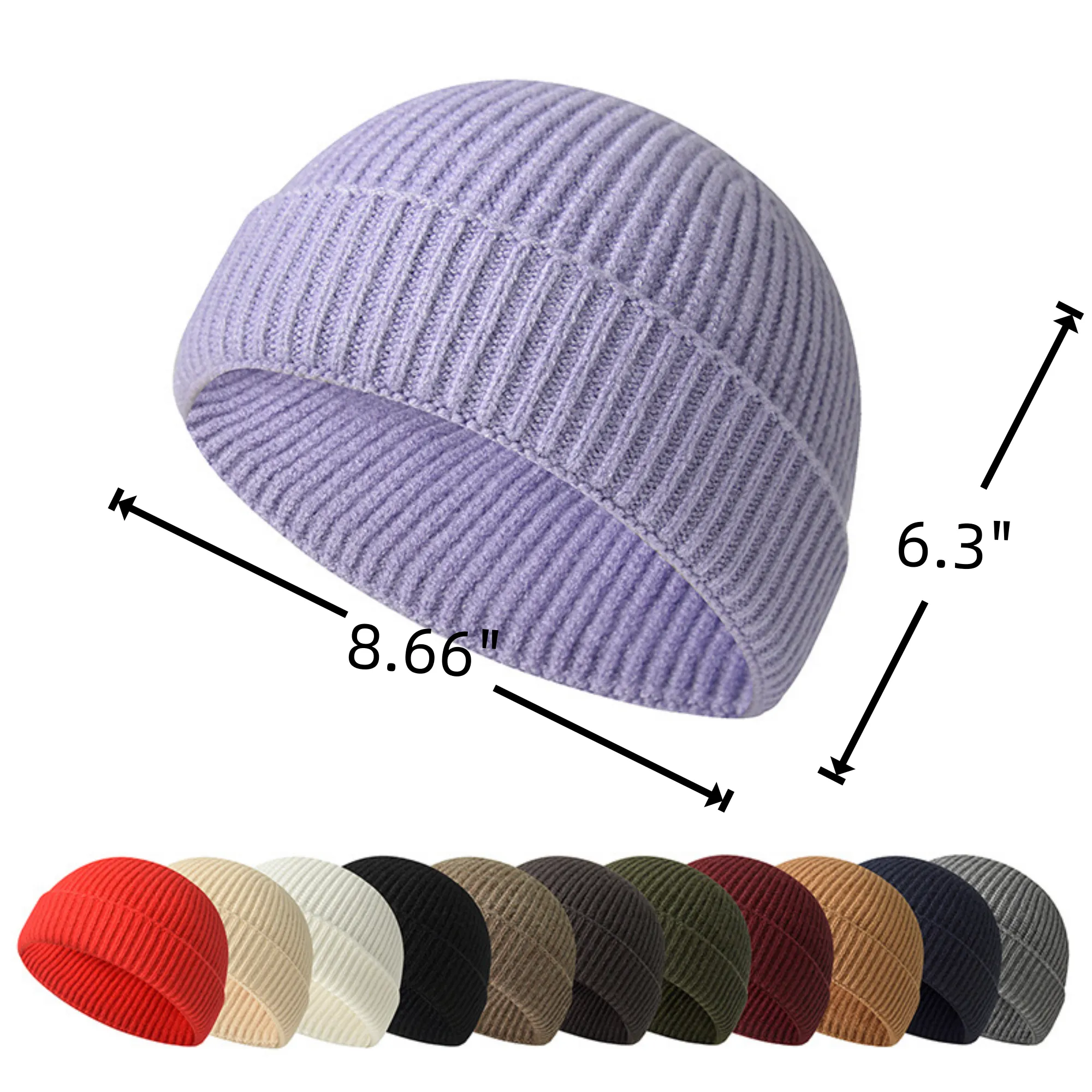 Autumn Winter Short One-Piece Seamless Knitted Sailor Cap 2