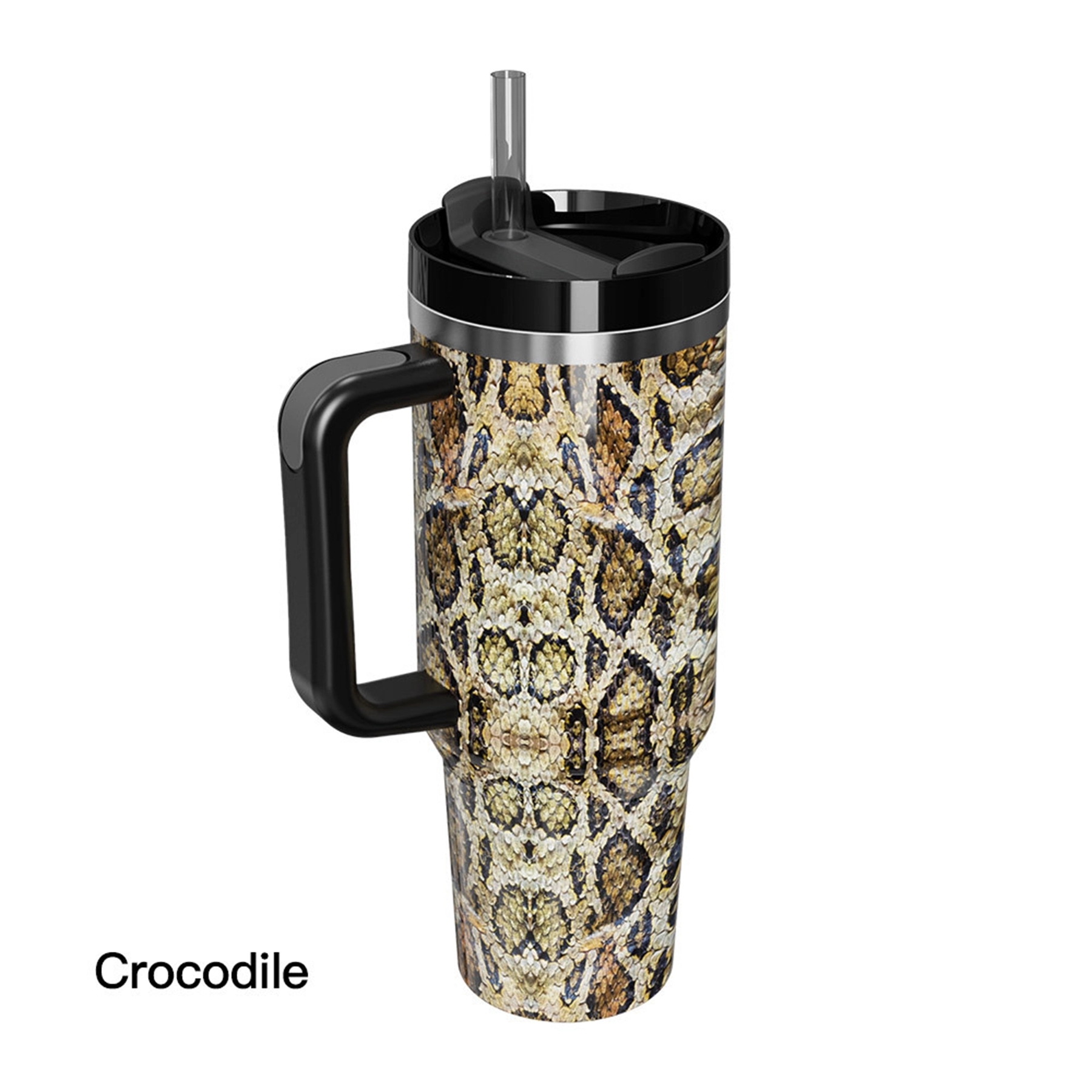 40 Oz. Stainless Steel Tumbler with Handle & Straw 3