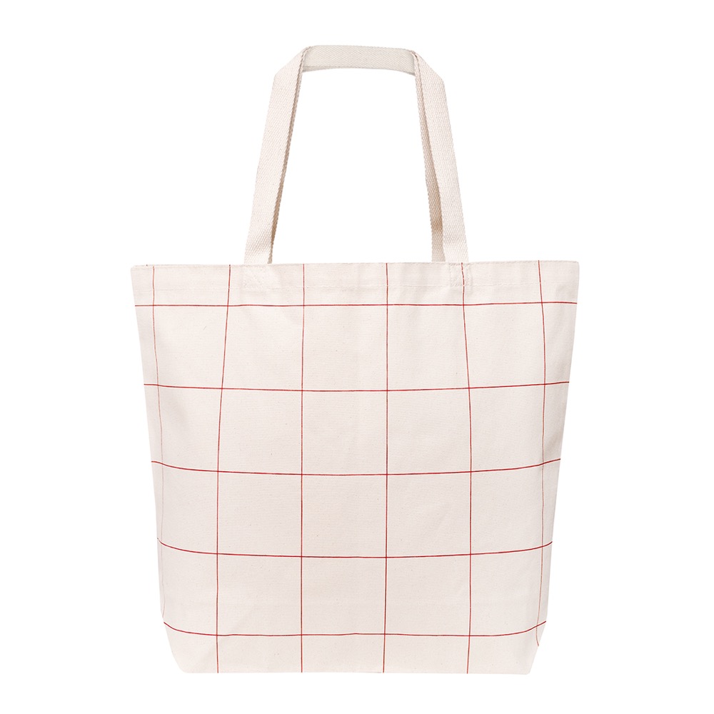 10 Oz. Lightweight Market Tote Windowpane Plaid 2