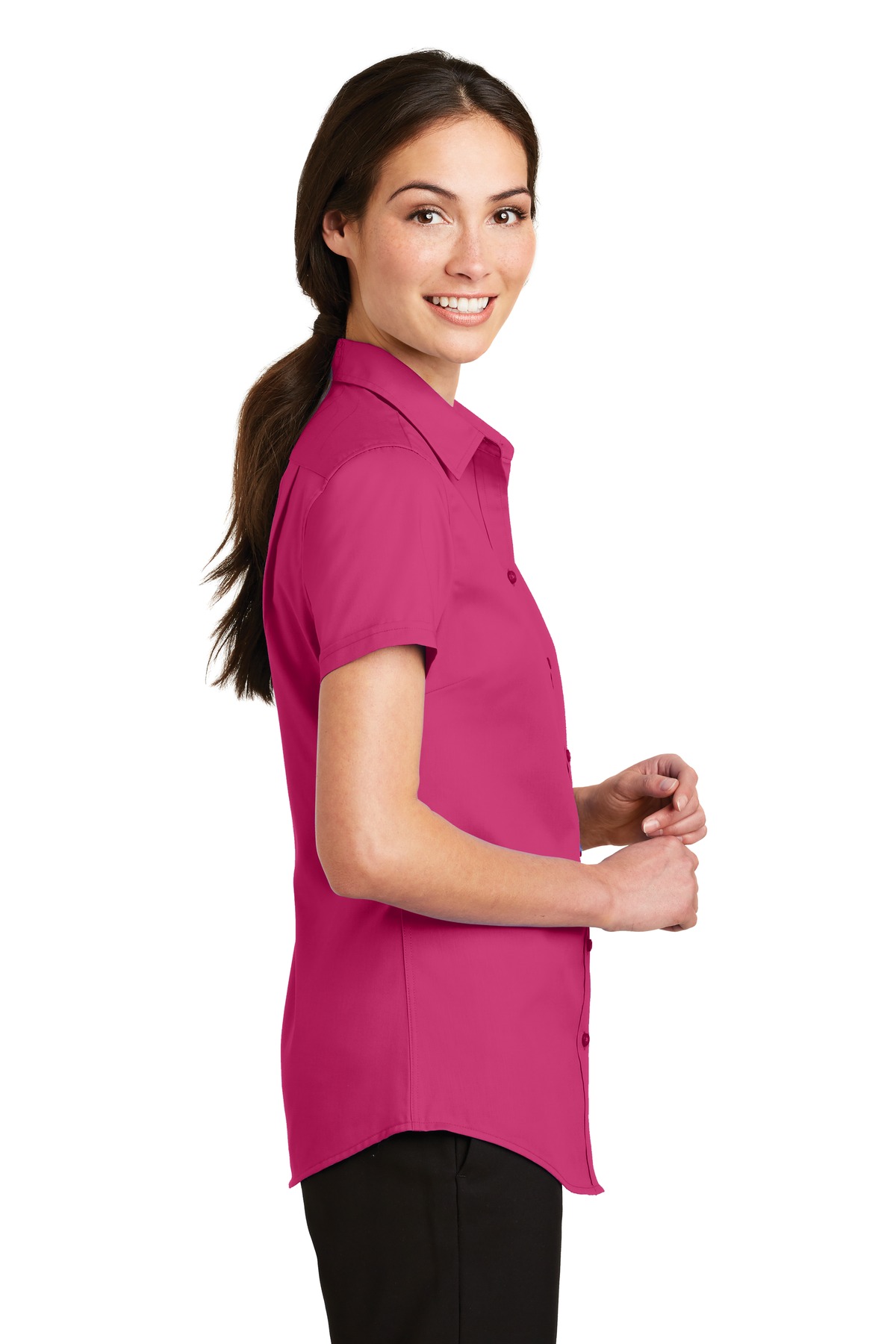 Port Authority Women's Short Sleeve SuperPro Twill Shirt. L664 2