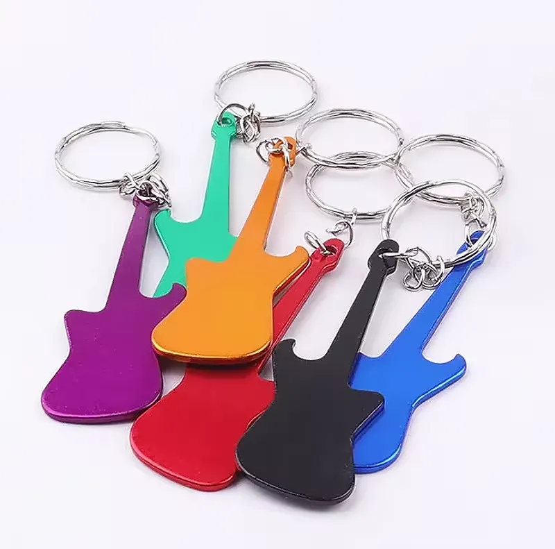 Guitar Shaped Bottle Opener Keychain 6