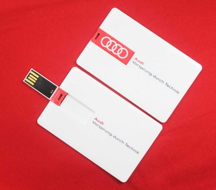 3 1/3"*2 1/8" card USB flash drivers 2GB with two side fullcolor full size imprint 2