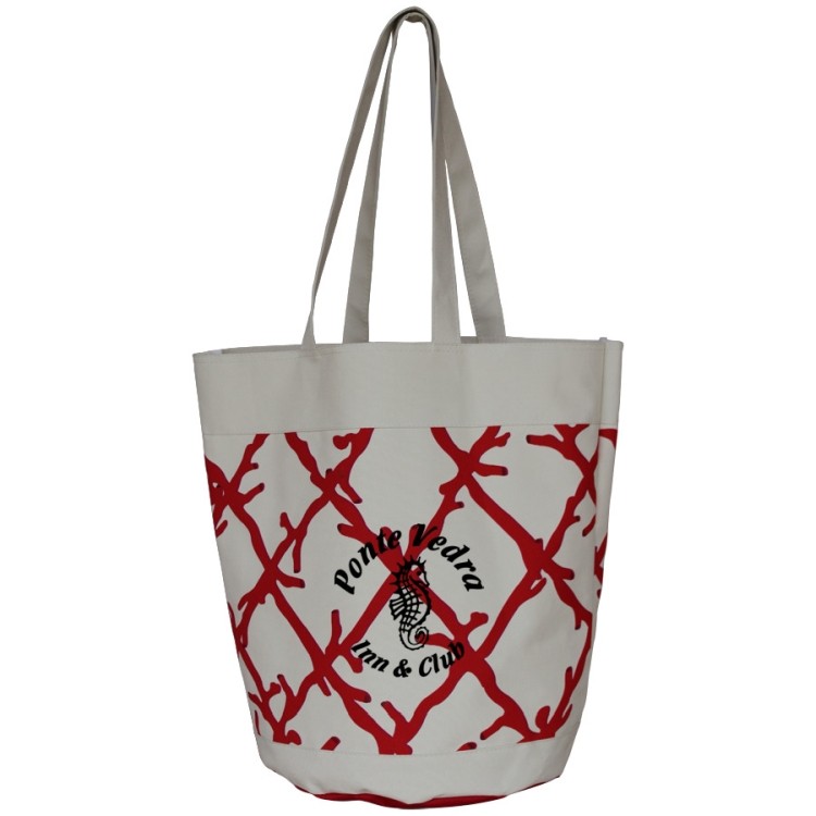 Coral Lattice Tote Bag 1
