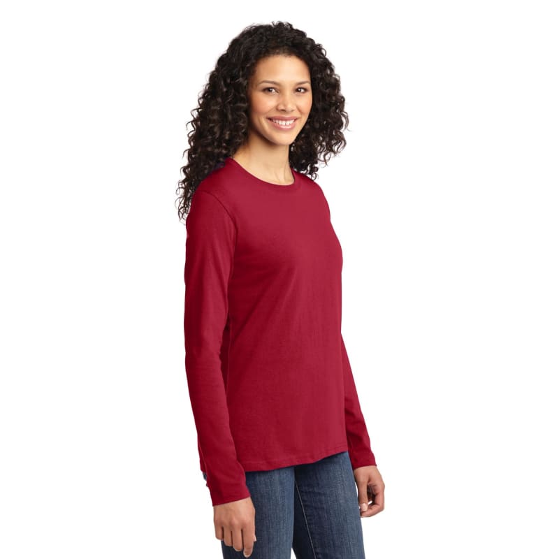 Port & Company Women's Long Sleeve Core Cotton Tee. 97