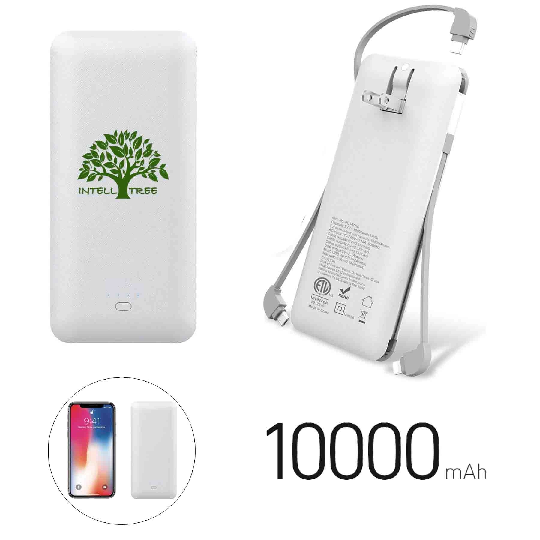 10000Mah Slim Usb C Power Bank With Built-In Ac Wall Plug 1