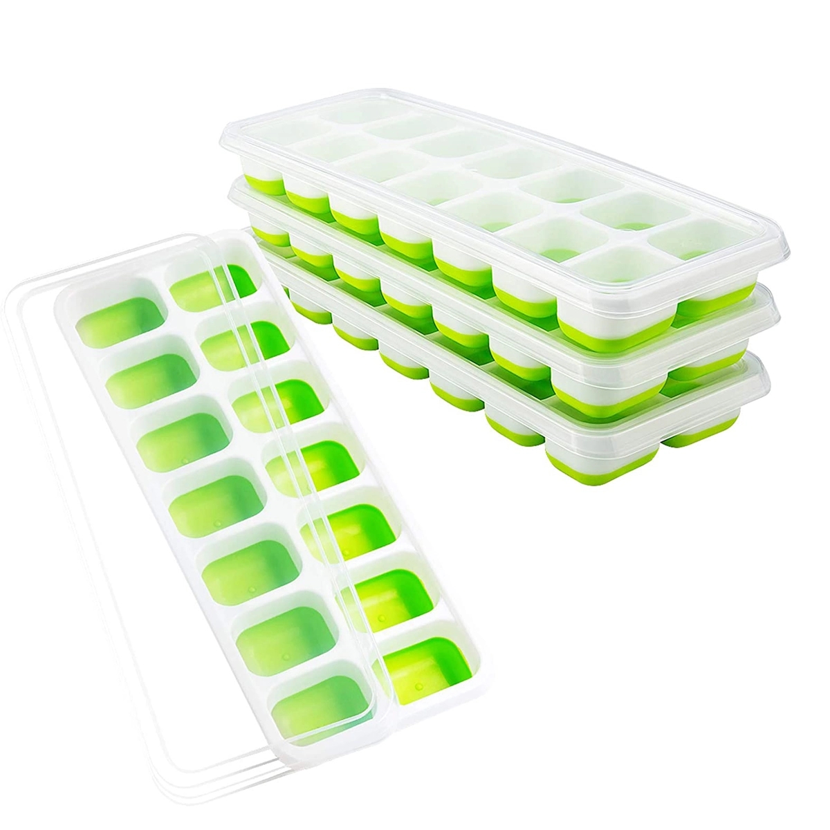 Ice Cube Trays Easy-Release Silicone 4 Pack 14-Ice 2